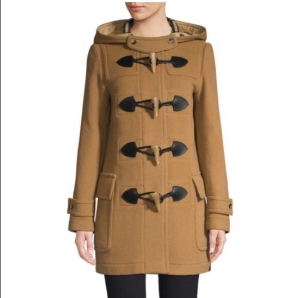 NWT Burberry Merton Duffle Toggle Coat Sz 0 Camel